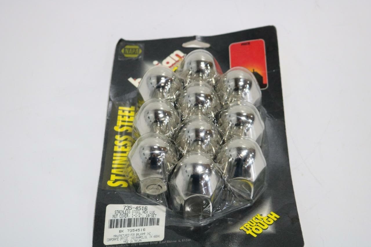 Napa 735-4516 Barjan Stainless Steel Hex Lug Nut Cover 1-1/2", Package of 10