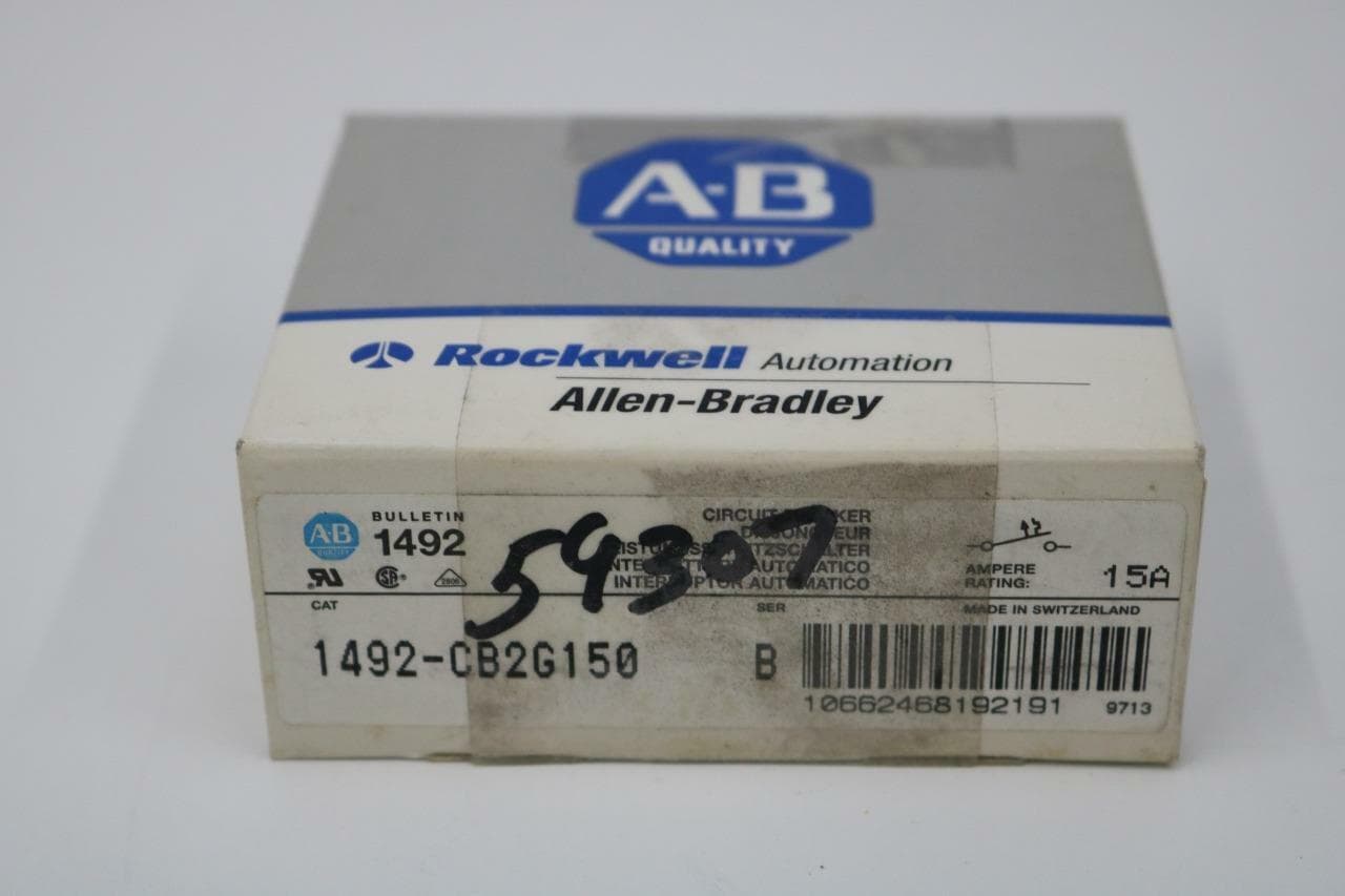 Allen-Bradley 1492-CB2G150 DIN Rail Mount Circuit Breaker, Ser B, 15A