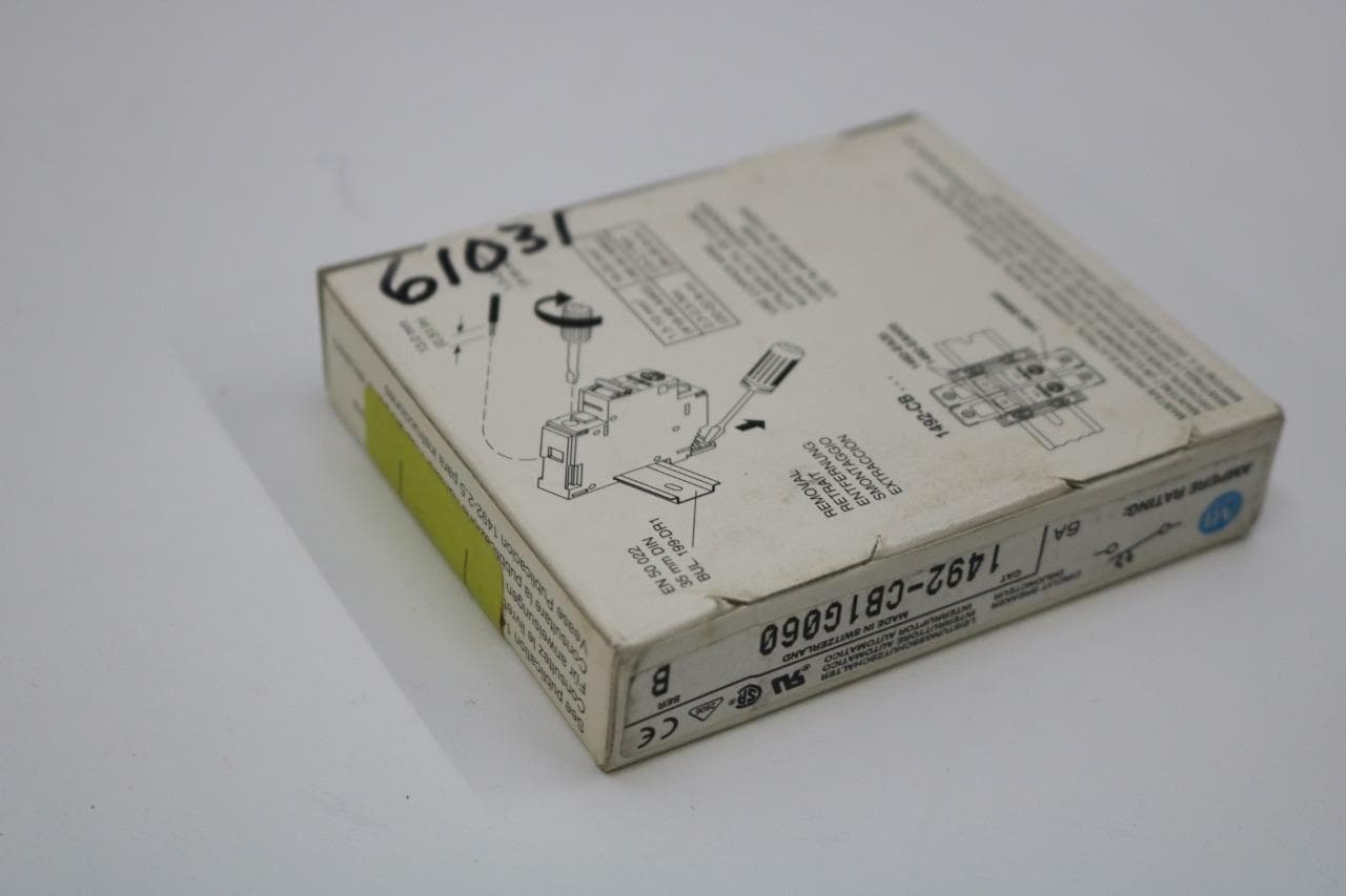 Allen-Bradley 1492-CB1G060 DIN Rail Mount Circuit Breaker, Ser B, 6A