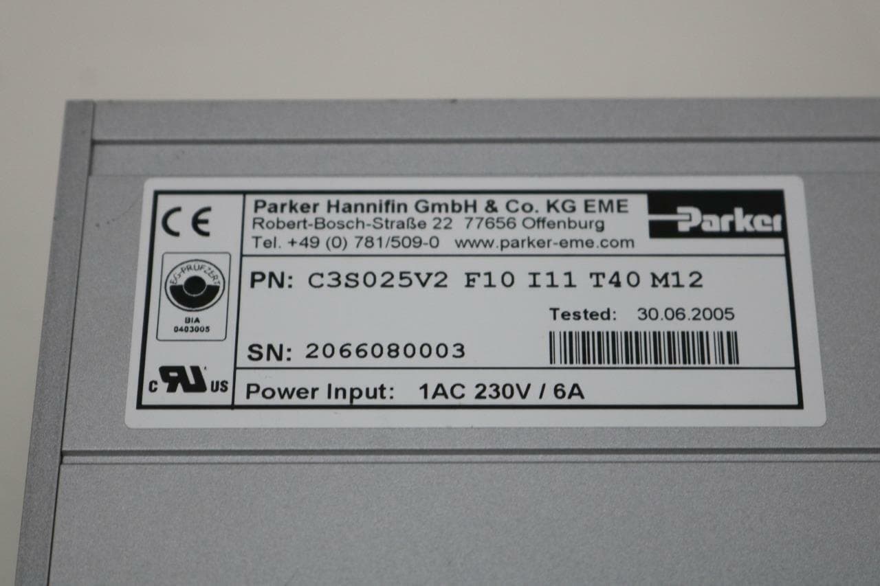 Parker C3S025V2 F10 I11 T40 M12 Compax3 Servo Drive