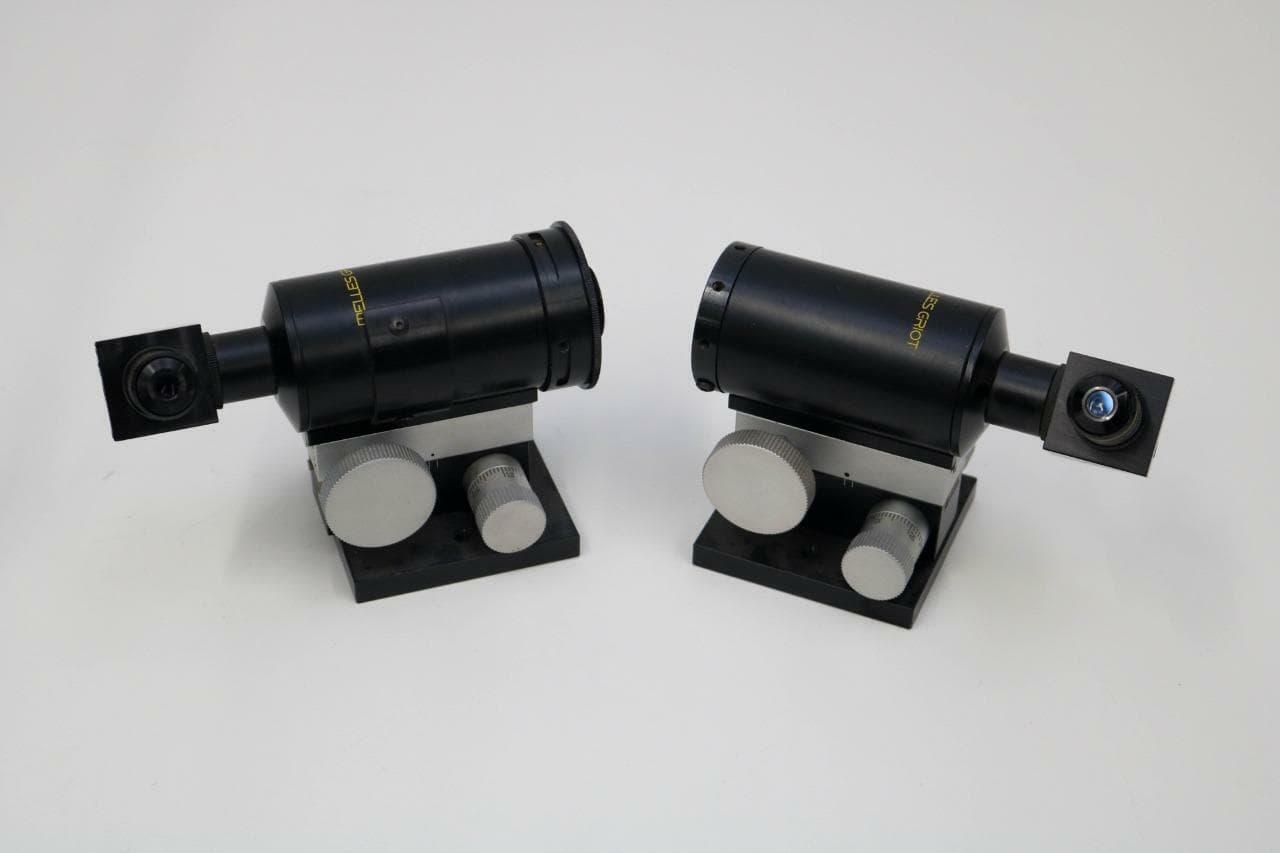 Melles Griot Lot of 2 Fine Focus Microscope Bodies, w/10x Objectives
