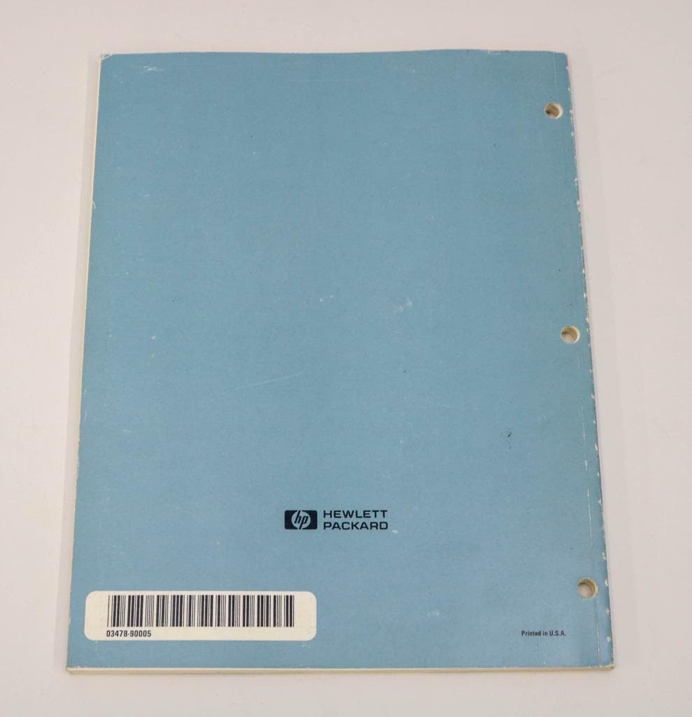 Hewlett Packard 3478A Multimeter Operator's Manual