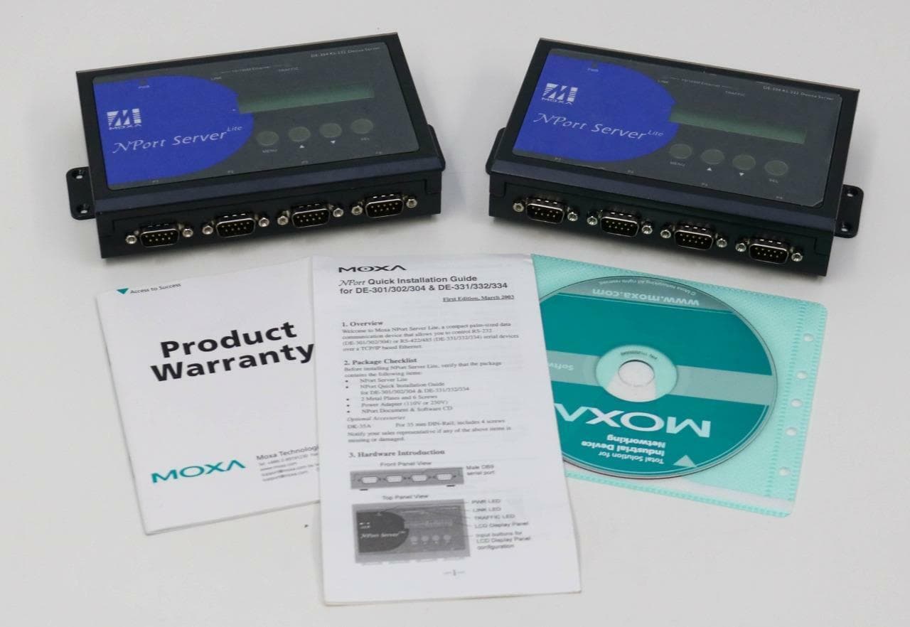Moxa NPort Server DE-304 Lot of 2 4 Ports
