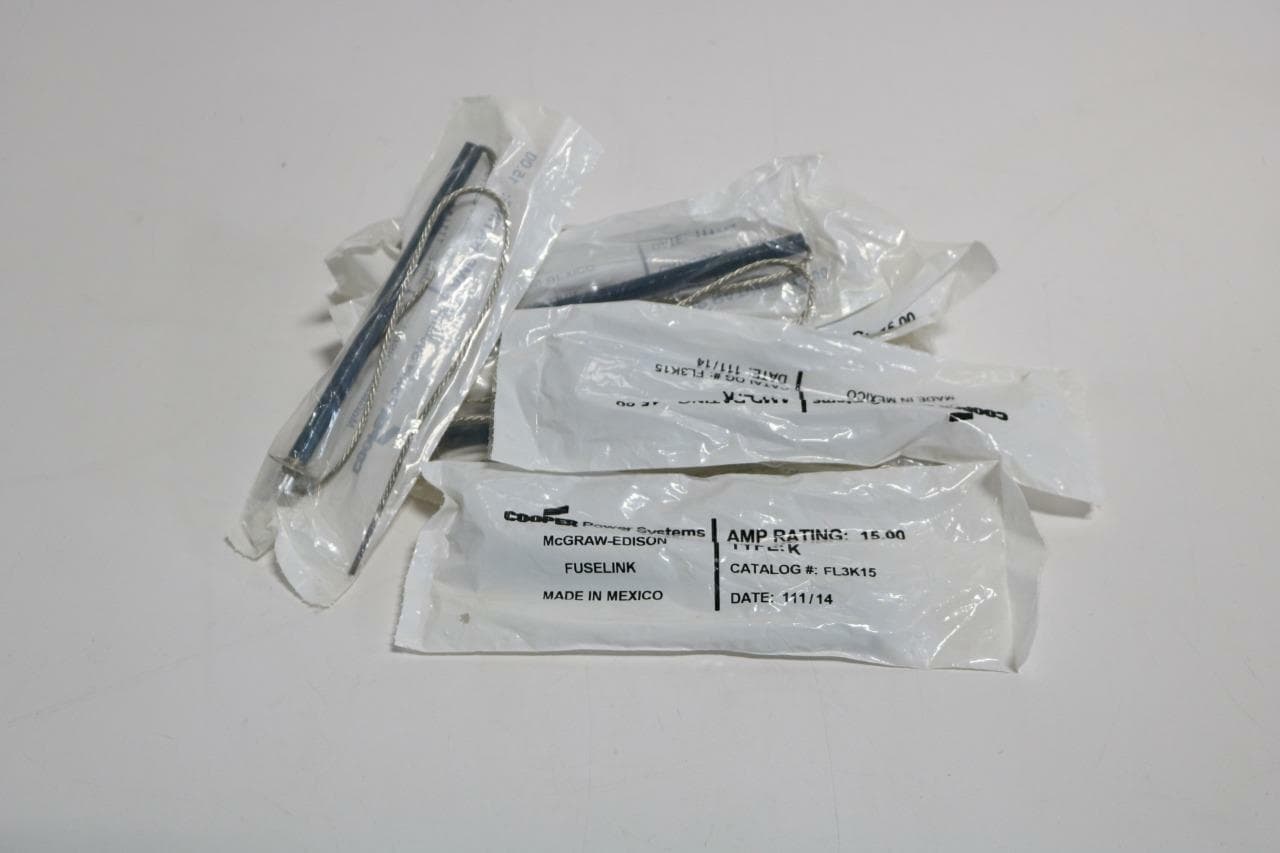 Cooper FL3K15 Lot of 8 Type K 15 Amp Fuse Links