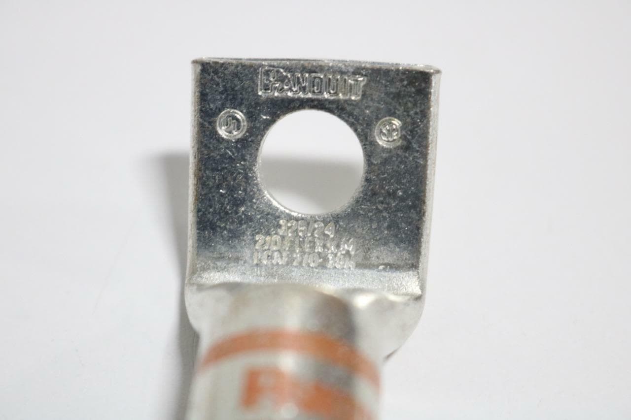 Panduit LCAF 2/0-38H-X Lot of 5 2/0 Copper Lugs, Bent 45Degrees, 3/8" Stud