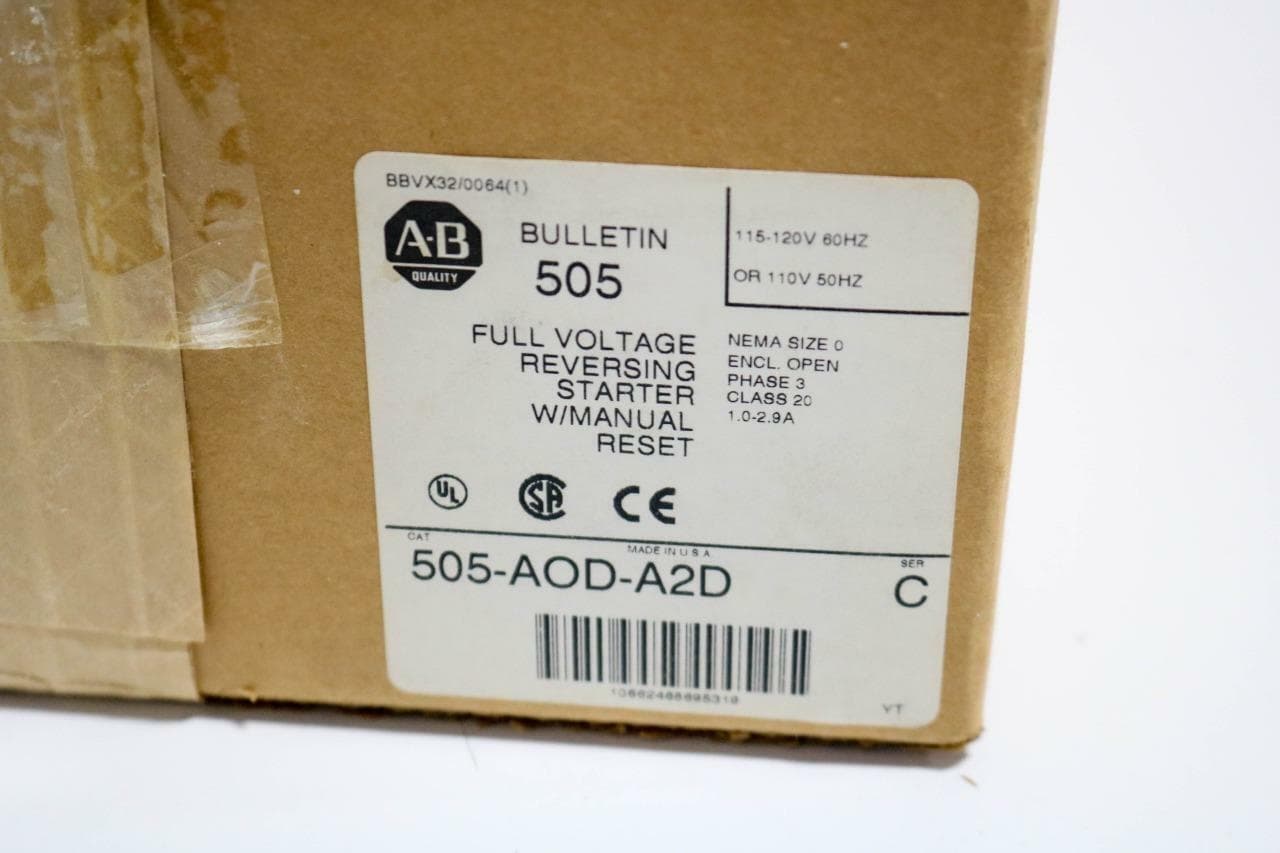 Allen-Bradley 505-AOD-A2D NEMA Size 0 Full Voltage Reversing Starter, 115V Coil