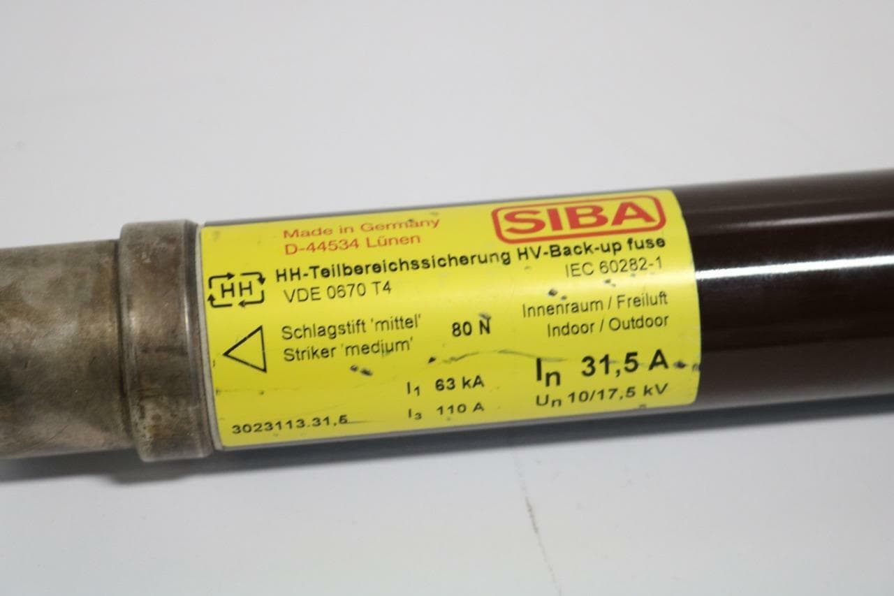 Siba 3023113.31,5 SIBA HV Striker Fuse, 31.5A, 10/17.5