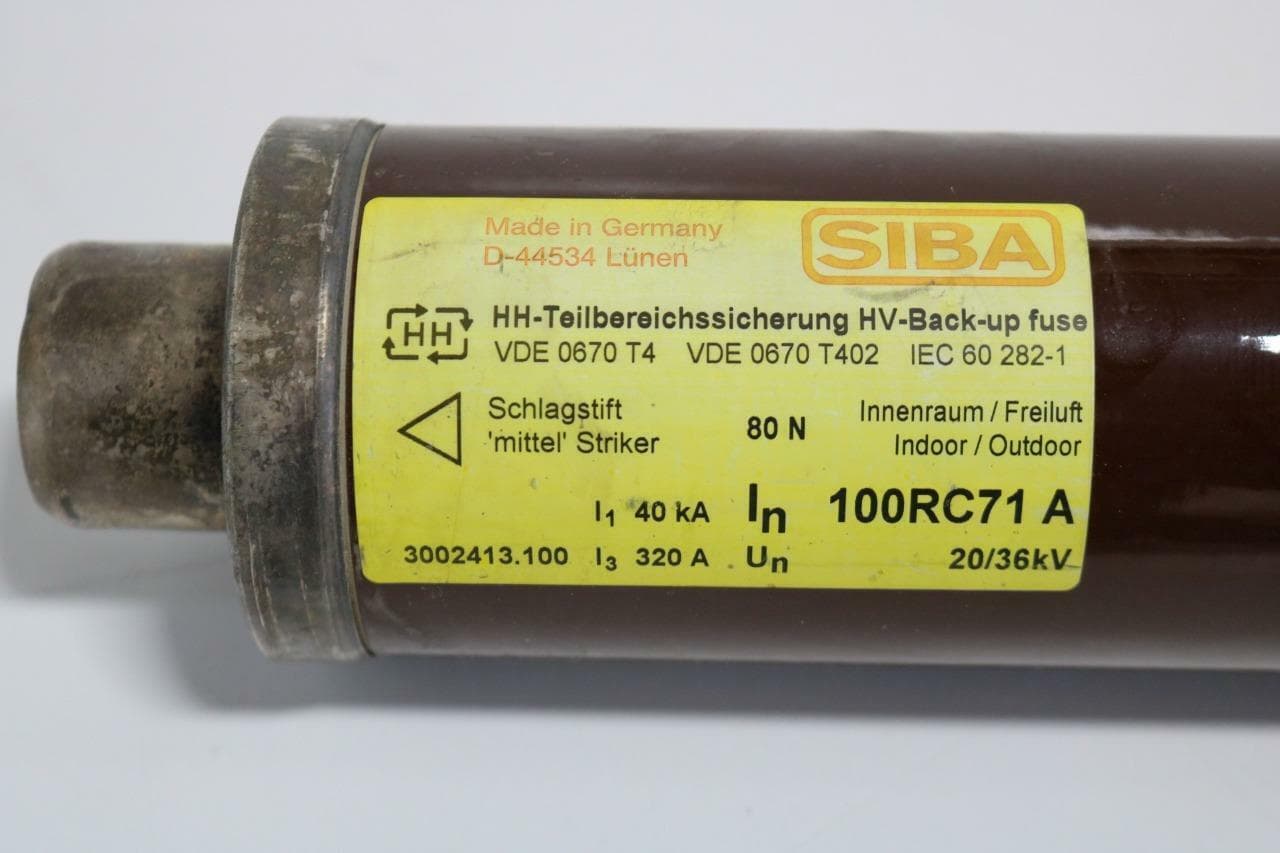 Siba 3002413.100 SIBA HV-Back-up Striker Fuse 320A, 20/36kV, Indoor/Outdoor