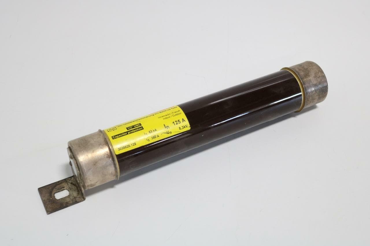 Siba 3038826.125 HV Capacitor Protection Striker Fuse, 125A, 8.3kV, 1/2" UNC