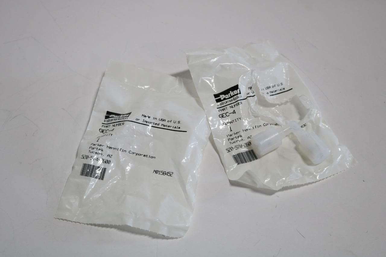 Parker GEC-4 Lot of 2 PTFE Union Elbows