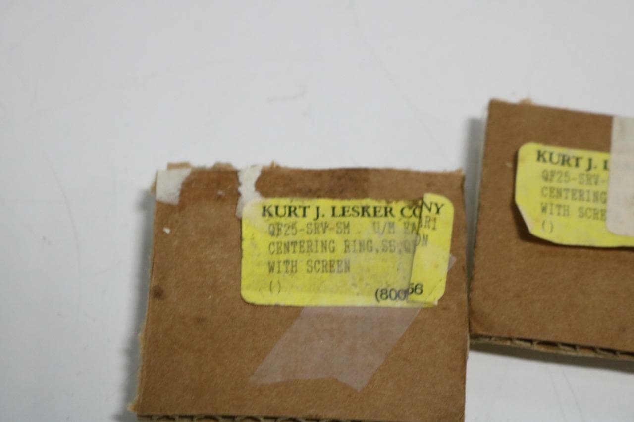 Kurt J Lesker QF-SRV-SM Lot of 2 KF25 Centering Rings with Screen