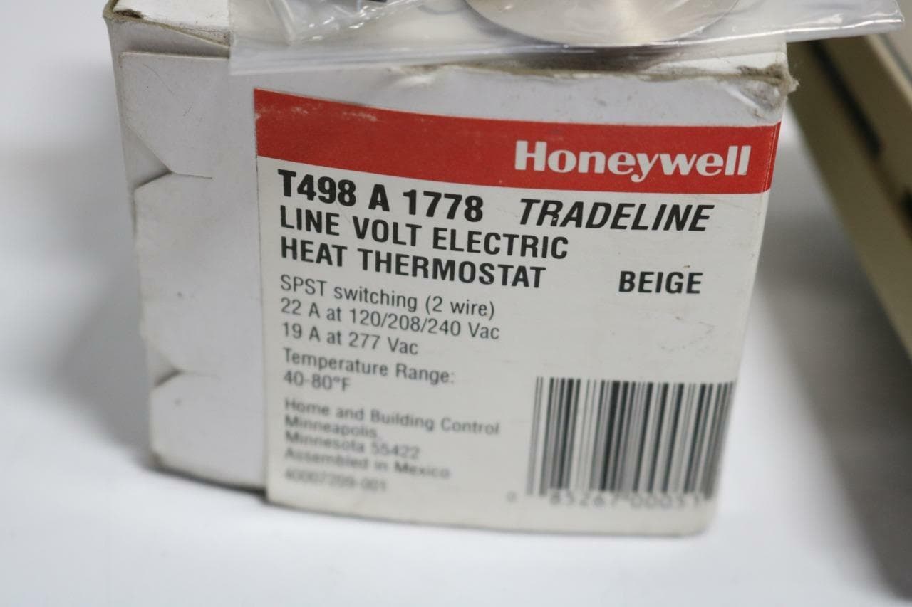 Honeywell T498 A 1778 Line Volt Electric Heat Thermostat