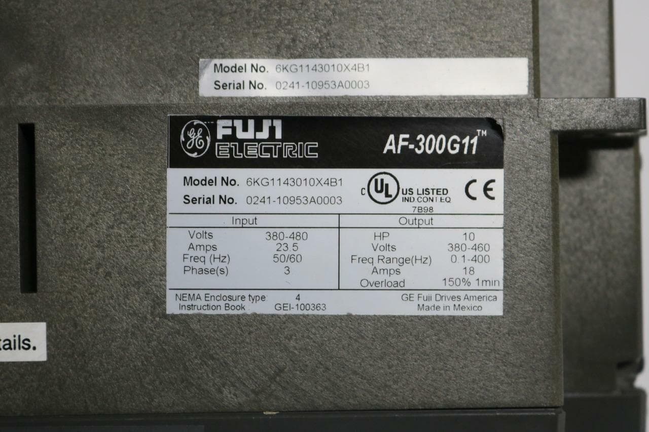 GE/ Fuji Electric AF-300 G11, 6KG1143010X4B1 Variable Frequency Drive, Input: 3
