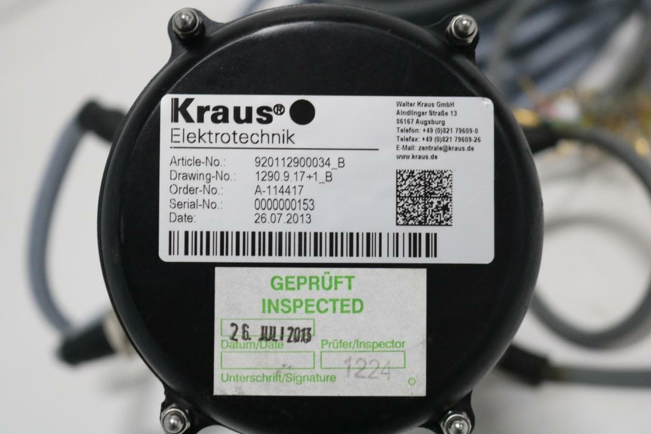 Kraus Elektrotechnik 920112900034B Electrical Slip Ring Assembly, 34 Conductor