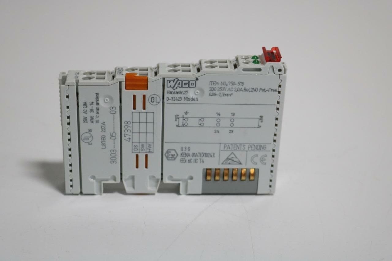 WAGO 750513 Wago 750-513 2 Channel Digital Output Module 200-250 VAC, 2.0A