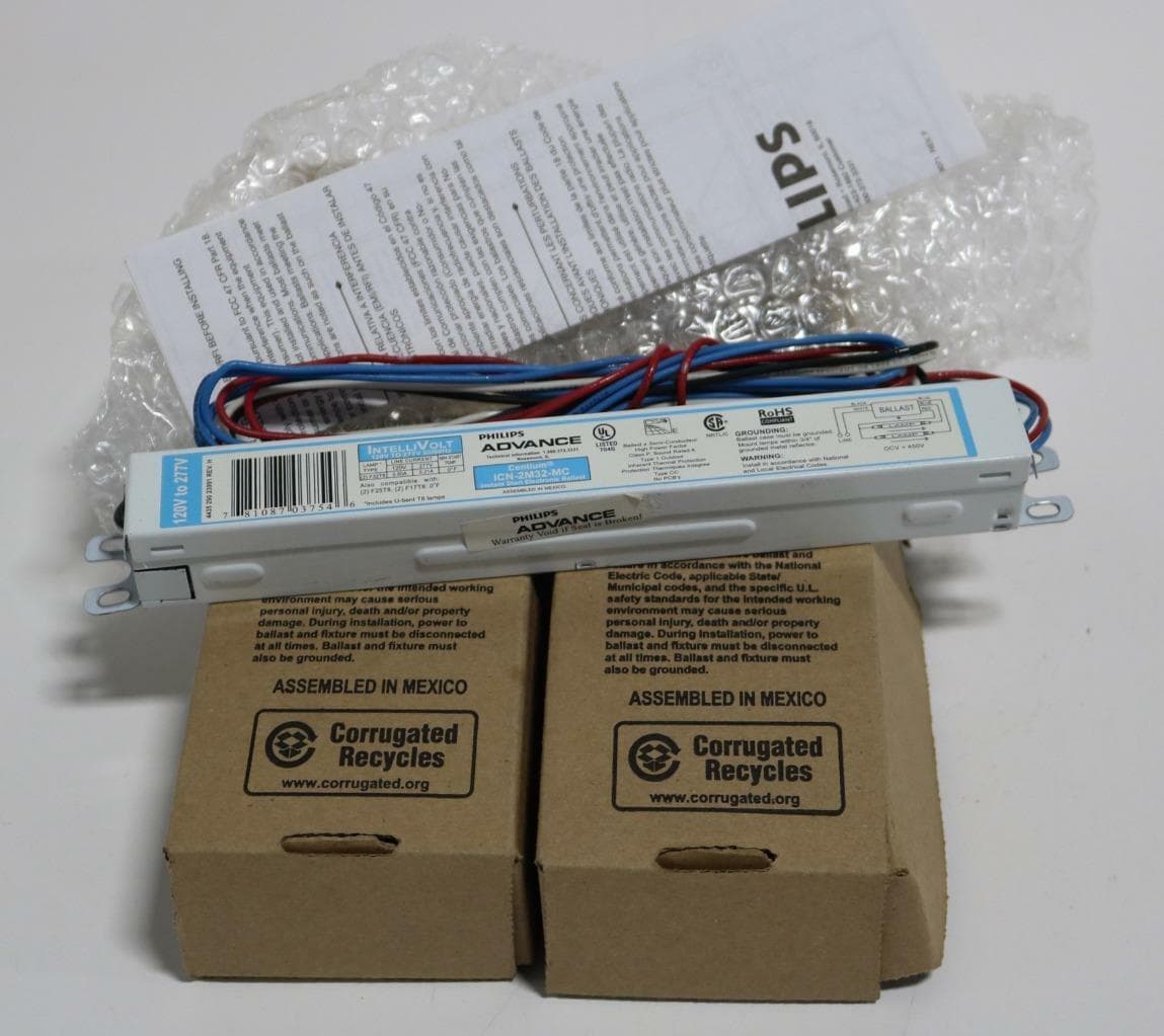 Philips Advance (2) F32TB RS/IS Lot of 2 Solid State T8 Lamp Ballasts