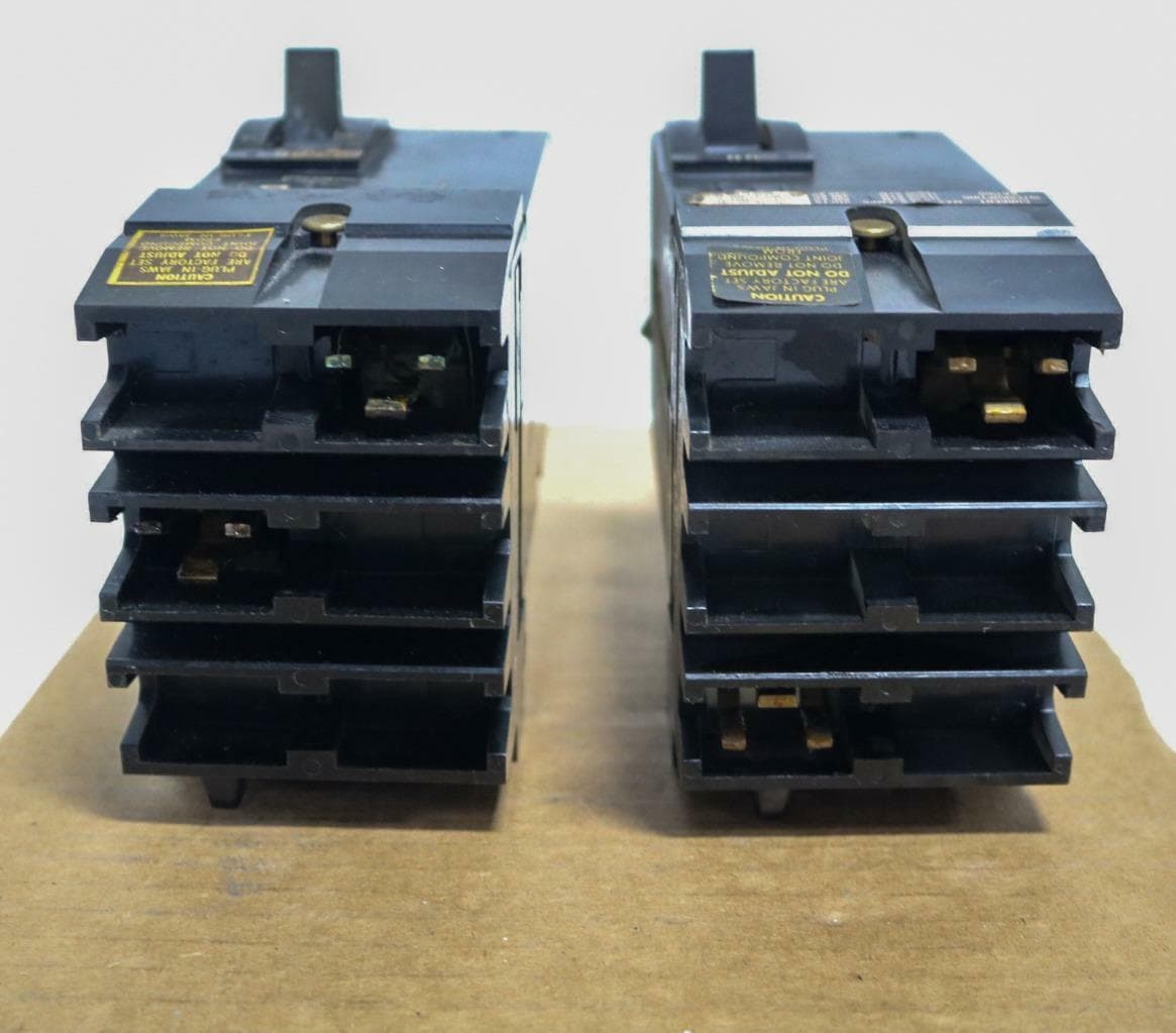 Square D FA26030 Lot of 2 Circuit Breakers, 480 VAC, 30 Amp, 2 Pole