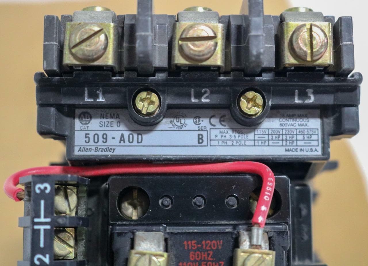 Allen-Bradley 509-AOD Size 0 Full Voltage Starter, Ser B w/595-A Aux