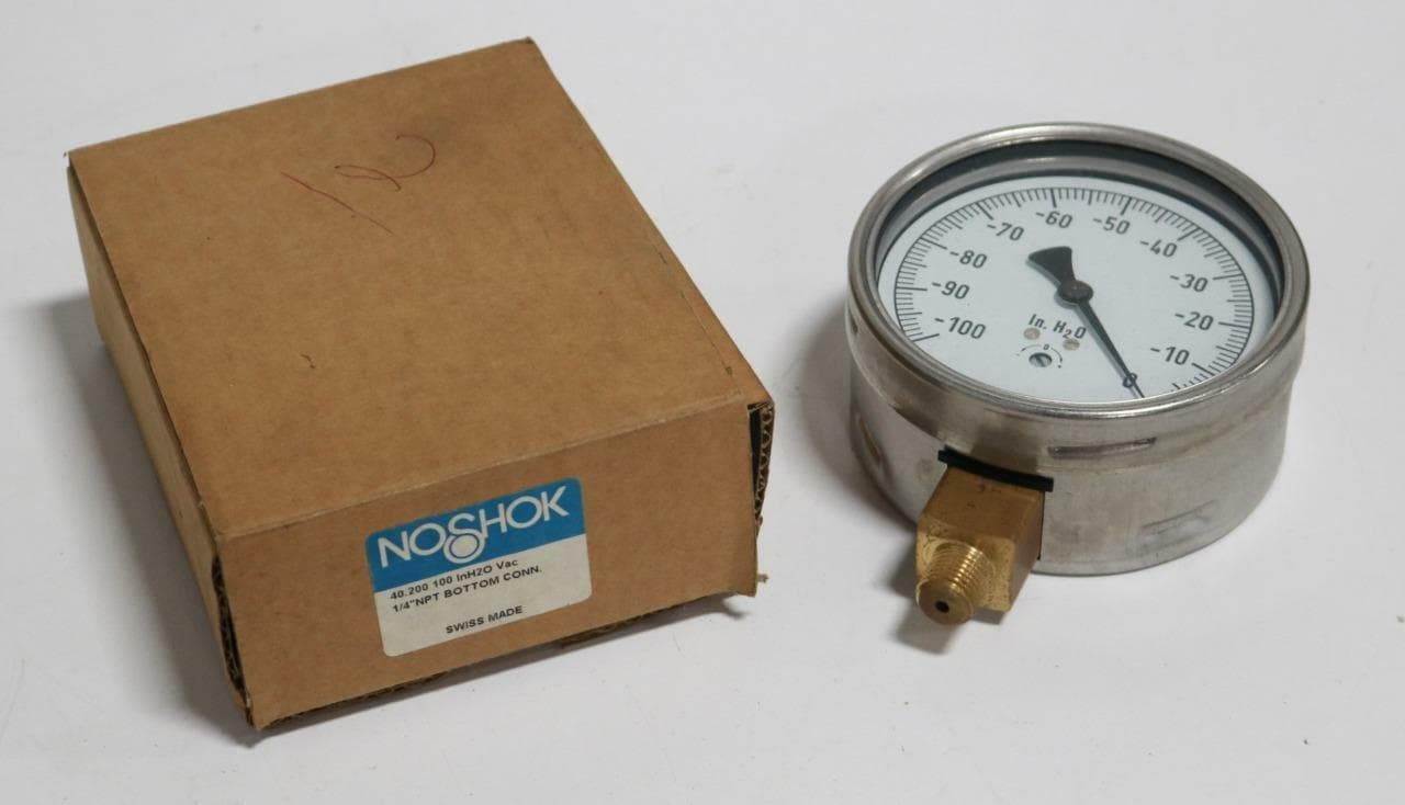 Noshok 40-200-100InH20 1/4"NPT, 0- -100 In H2O Gauge