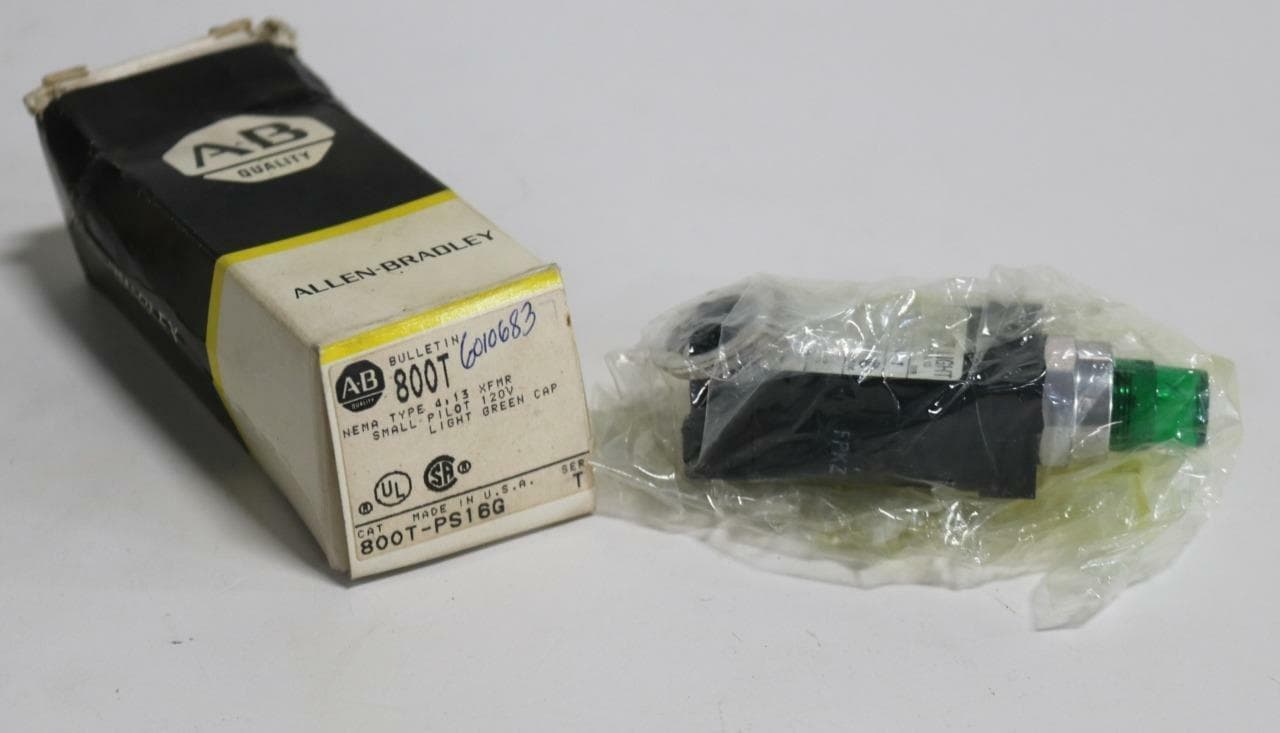 Allen-Bradley 800T-PS16G Small Pilot Light 120V, Green Cap