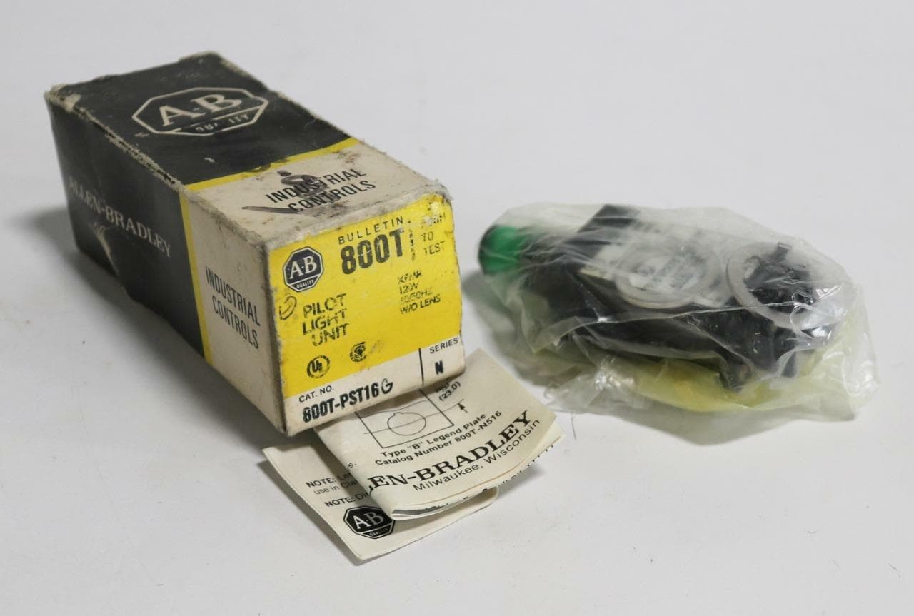 Allen-Bradley 800T-PST16G Push To Test Pilot Light, Green, 120V
