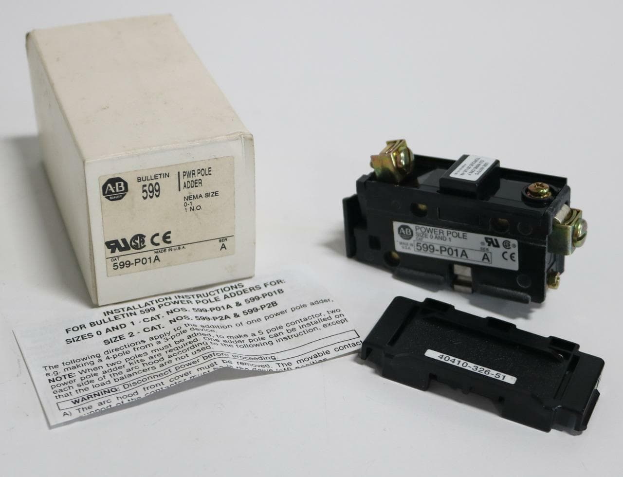 Allen-Bradley 599-P01A PWR Pole Adder, Nema Size 0-1