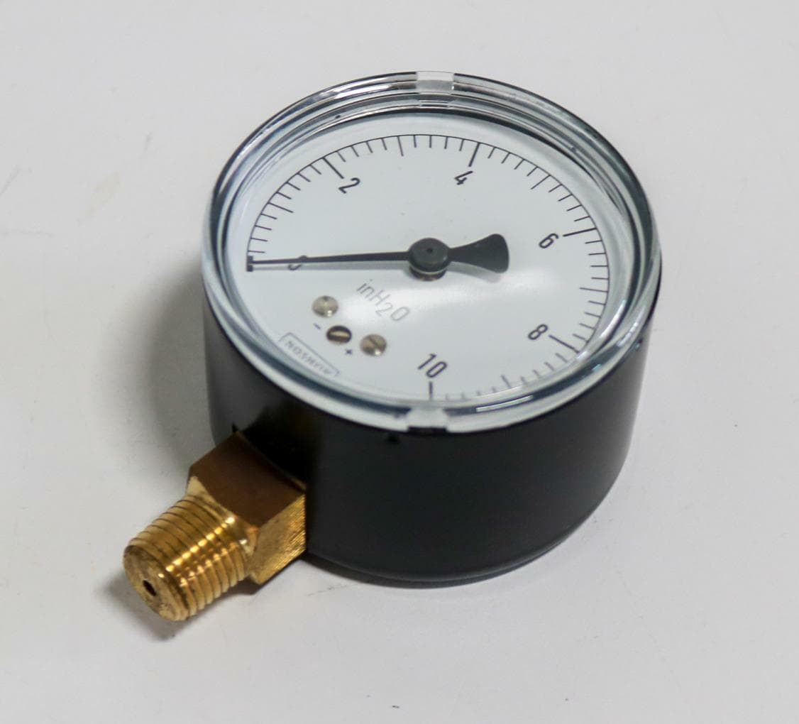 Noshok 25-200-10InH2O 0-10 InH2O, 14"NPT Bottom Connect Diaphragm Gauge