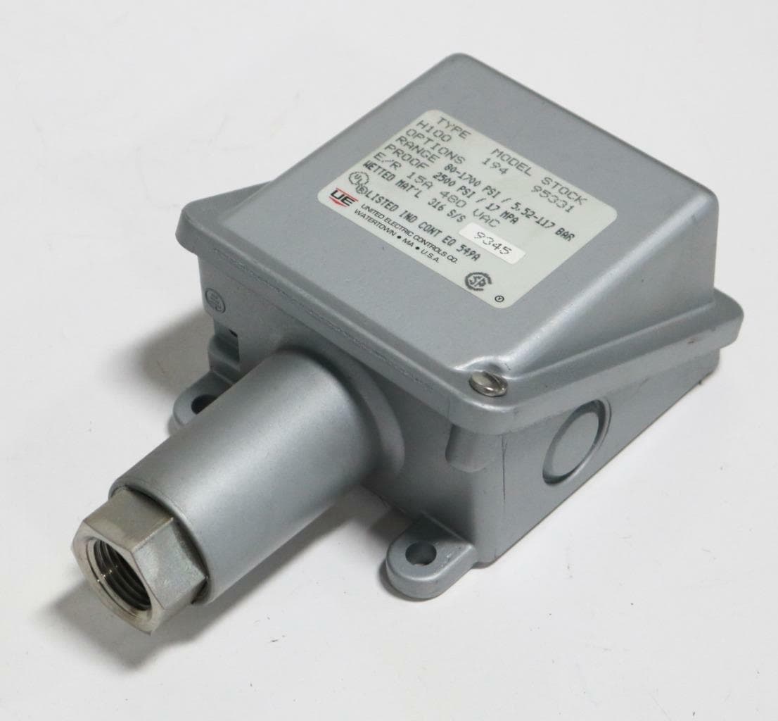 United Electric Controls Type H100, 194 95331 Pressure Switch 80-1700PSI, 15A 48