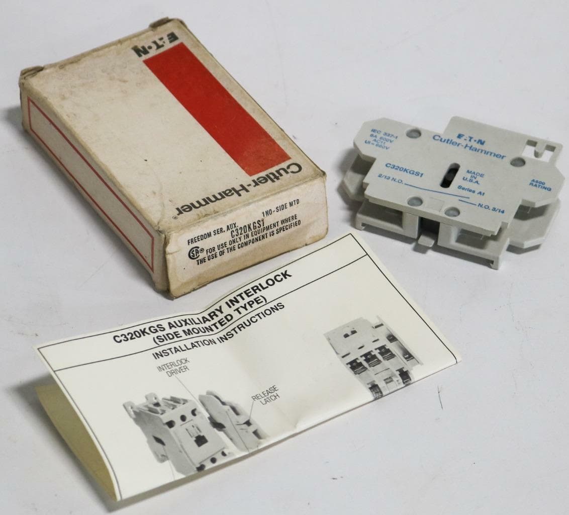 Cutler-Hammer, Eaton C320KGS1 N.O. Side Mounted Contact Block