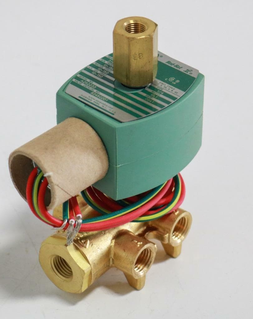 ASCO 8345G001 Solenoid Valve, Brass, 1/4" NPT, 4-Way, 120VAC