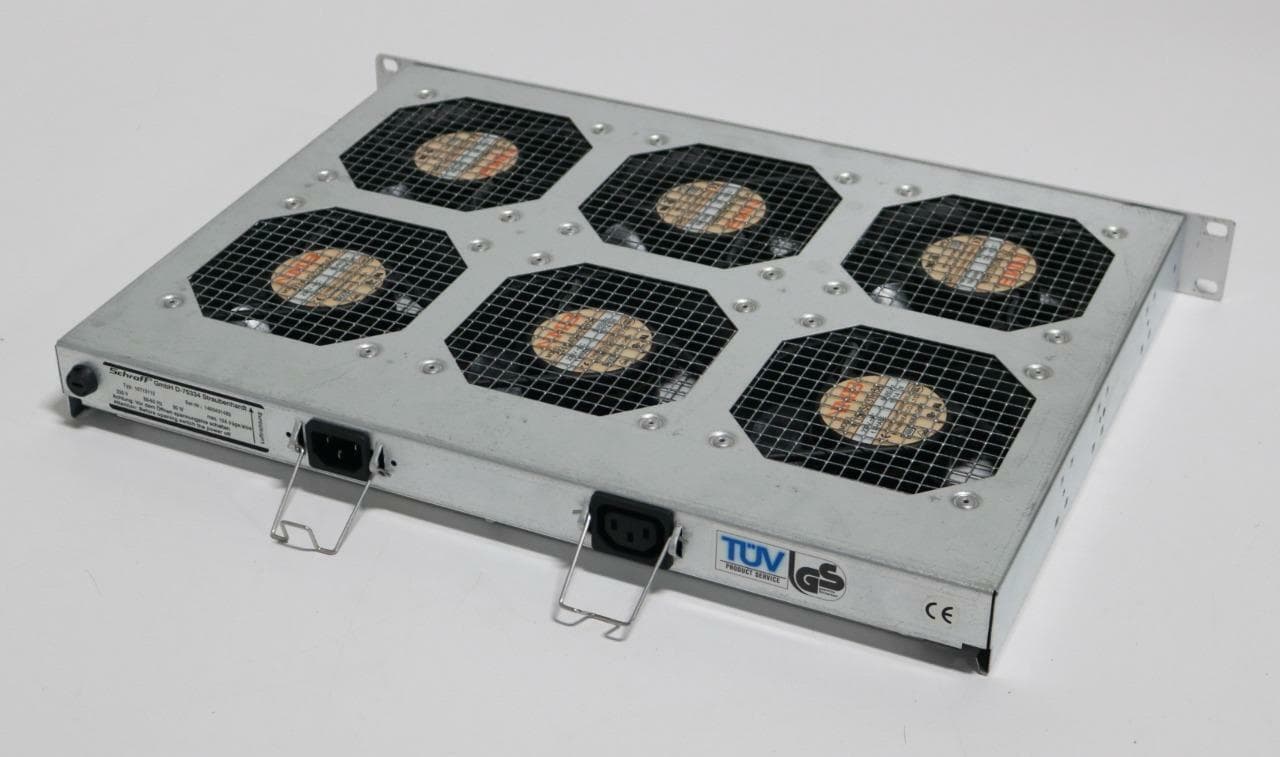 Schroff 10713112 Type 6 Fan 19" 1U Rack Mount Module, 90W,230VAC