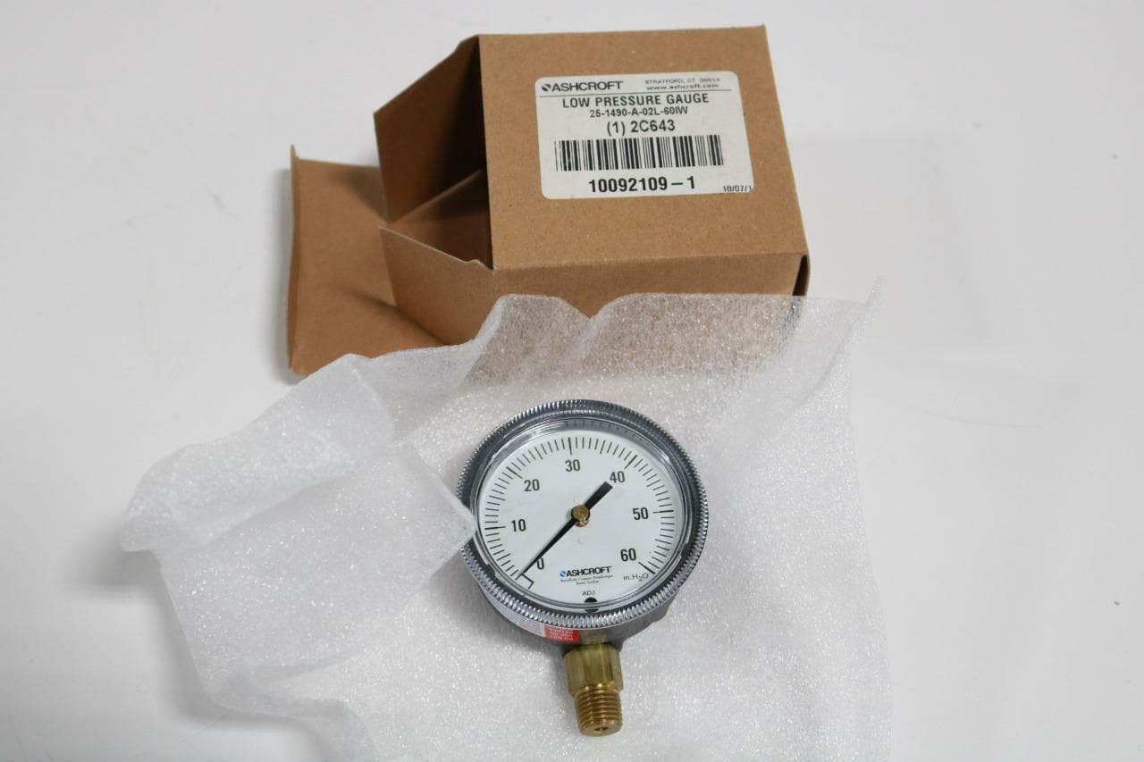 Ashcroft 25-1490-A-02L-60IW 0-60 in H20 Pressure Gauge