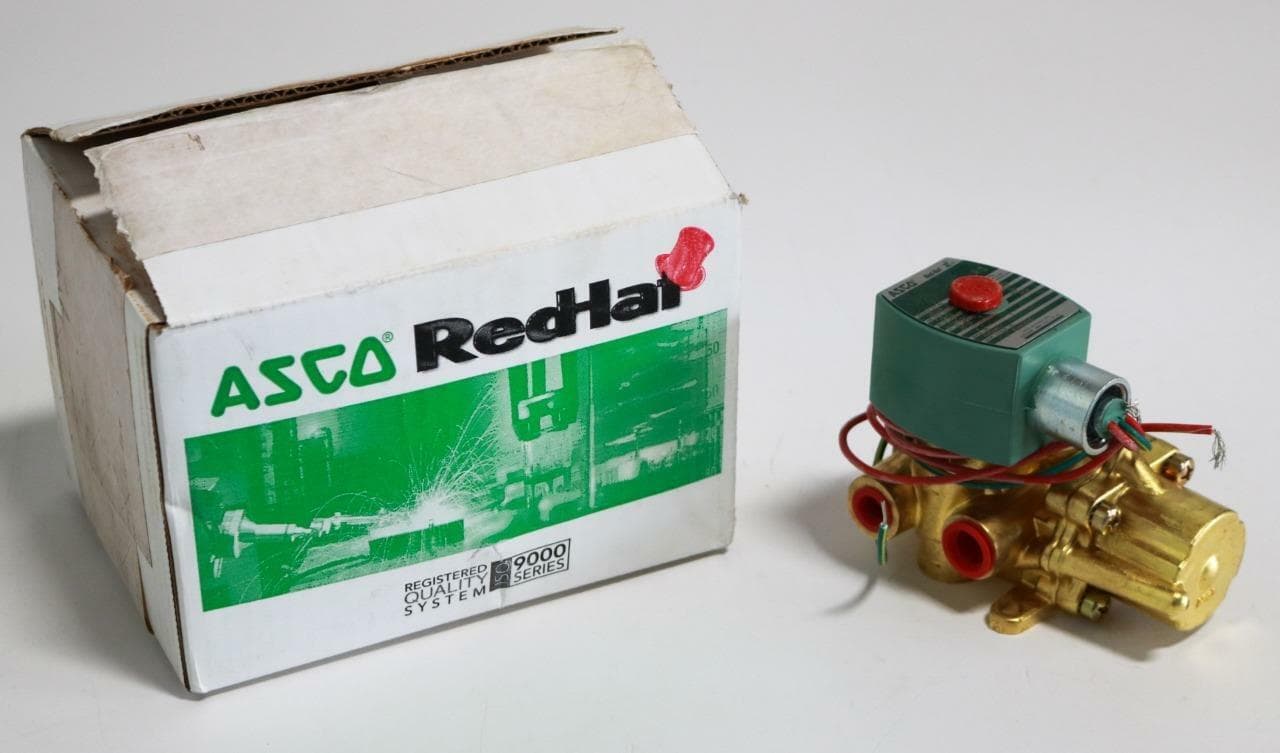 ASCO 8344G070 1/4"NPT, 4-Way, Brass Body, Solenoid Valve, 120VAC
