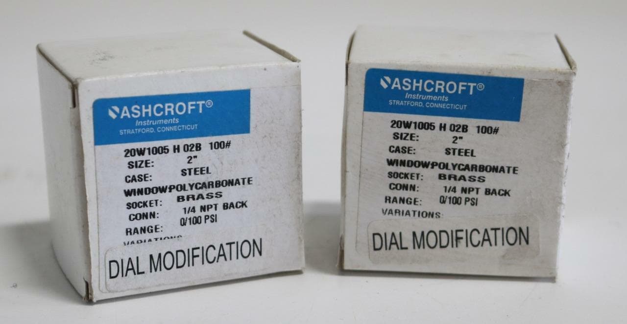 Ashcroft 20W1005 H 02B Pressure Gauges, 0-2.0 kg/Square cm (Lot of 2)