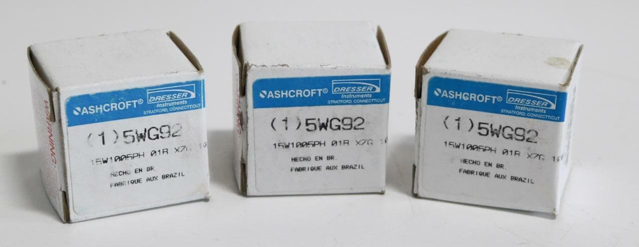 Ashcroft 5WG92 15W1005PH 01B XZG 100# Pressure Gauges 0-100PSI, 1/8” (Lot of 3)