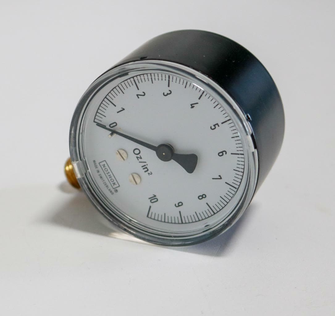 Noshok 25-200-10 OZIN2 0-10 Oz Inches Squared, 1/4" NPT, Gauge