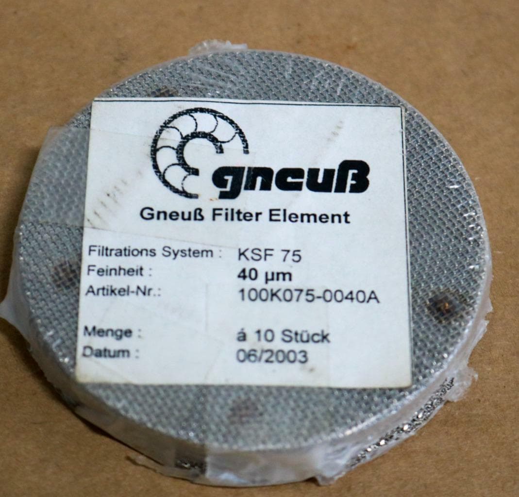 Gneuss 100K075-0040A 3" x 40 micron SS Extruder Screen