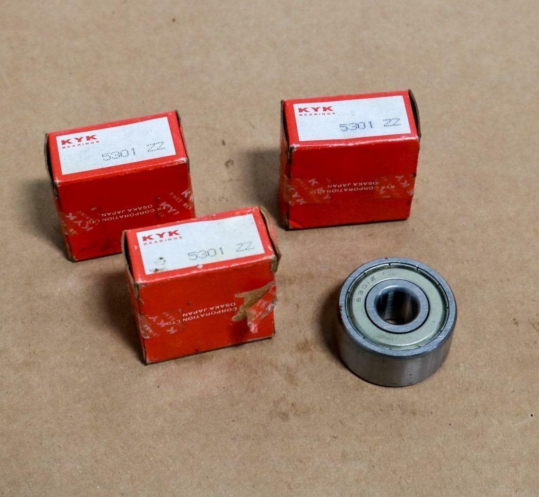 KYK Bearings 5301ZZ Lot of 3 Double Row Shielded Bearings