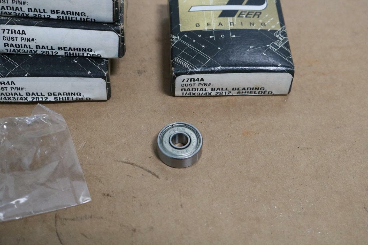 Peer Bearing 77R4A Lot of 4 Double Shield Radial Bearings