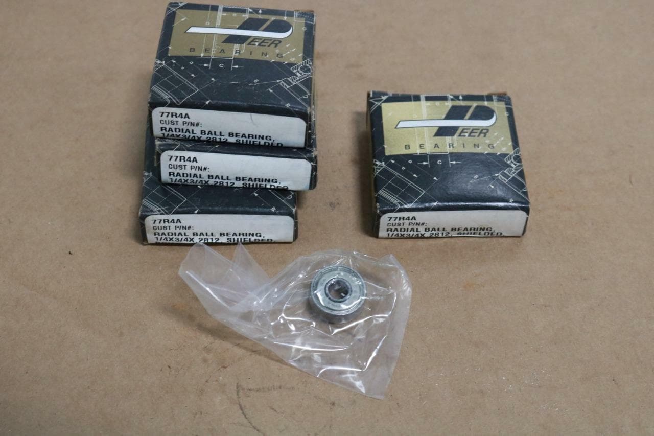 Peer Bearing 77R4A Lot of 4 Double Shield Radial Bearings