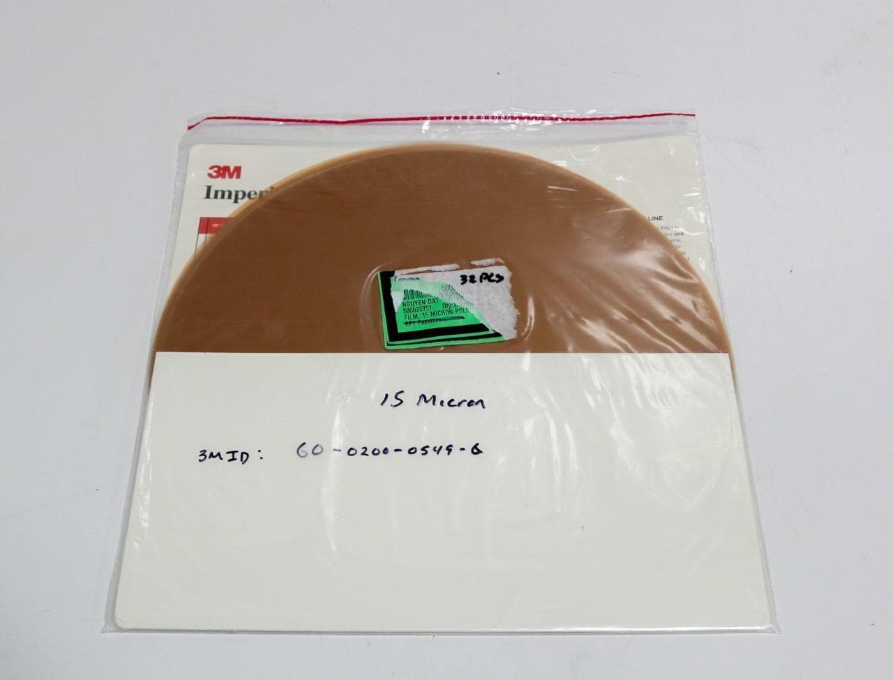 3M 661X, 60-0200-0549-6 Lot of 32 12in x NH 15 Micron Diamond Lapping Film Discs