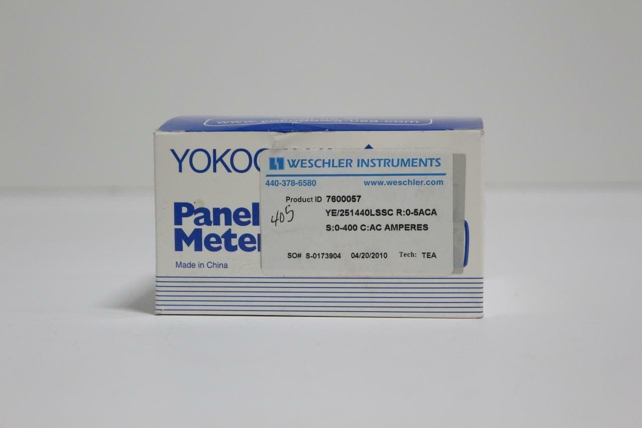 Yokogawa, Weschler Instruments YE/251440LSSC R:0-5ACA 0-400 Amps AC Panel Meter