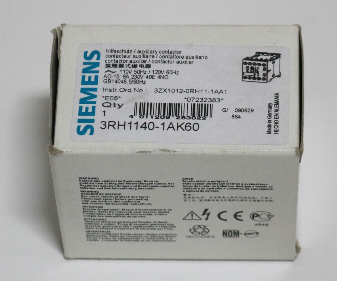 Siemens 3RH1140-1AK60 Auxiliary Contactor