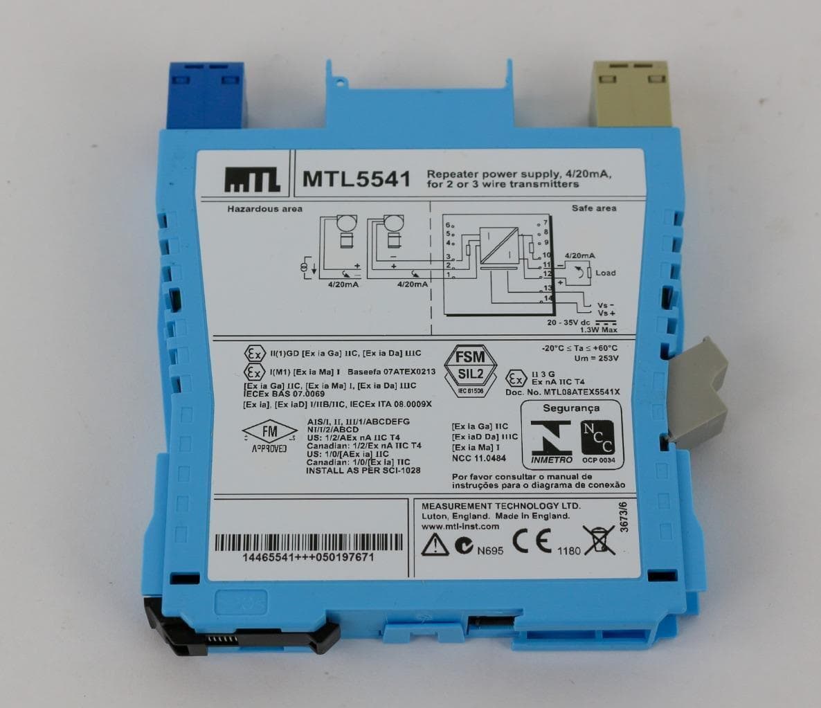 Measurement Technology LTD 120 MTL5541 Repeater Power Supply, 4/20mA