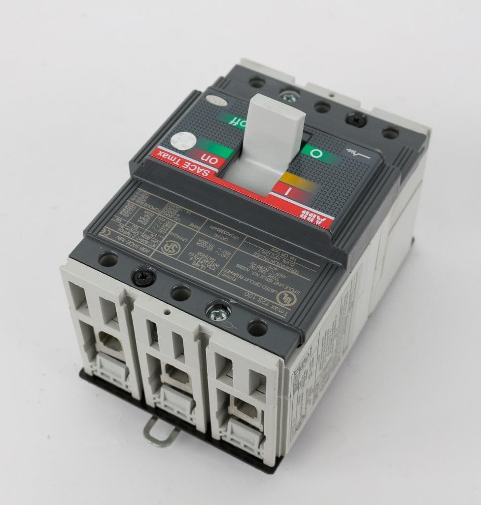 ABB Tmax T2S 100 SACE Tmax 60Amp Circuit Breaker w/DIN Mount Plate