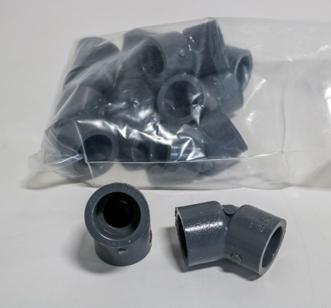 Lasco 1" SCH 80 PVC 45 Degree Sockets Lot of 10