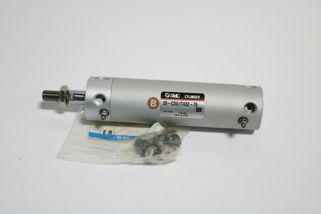 SMC 20-CDG1TA32-75 DBL Acting Copper Free Air Cylinder, 32mm Bore, 75mm Stroke
