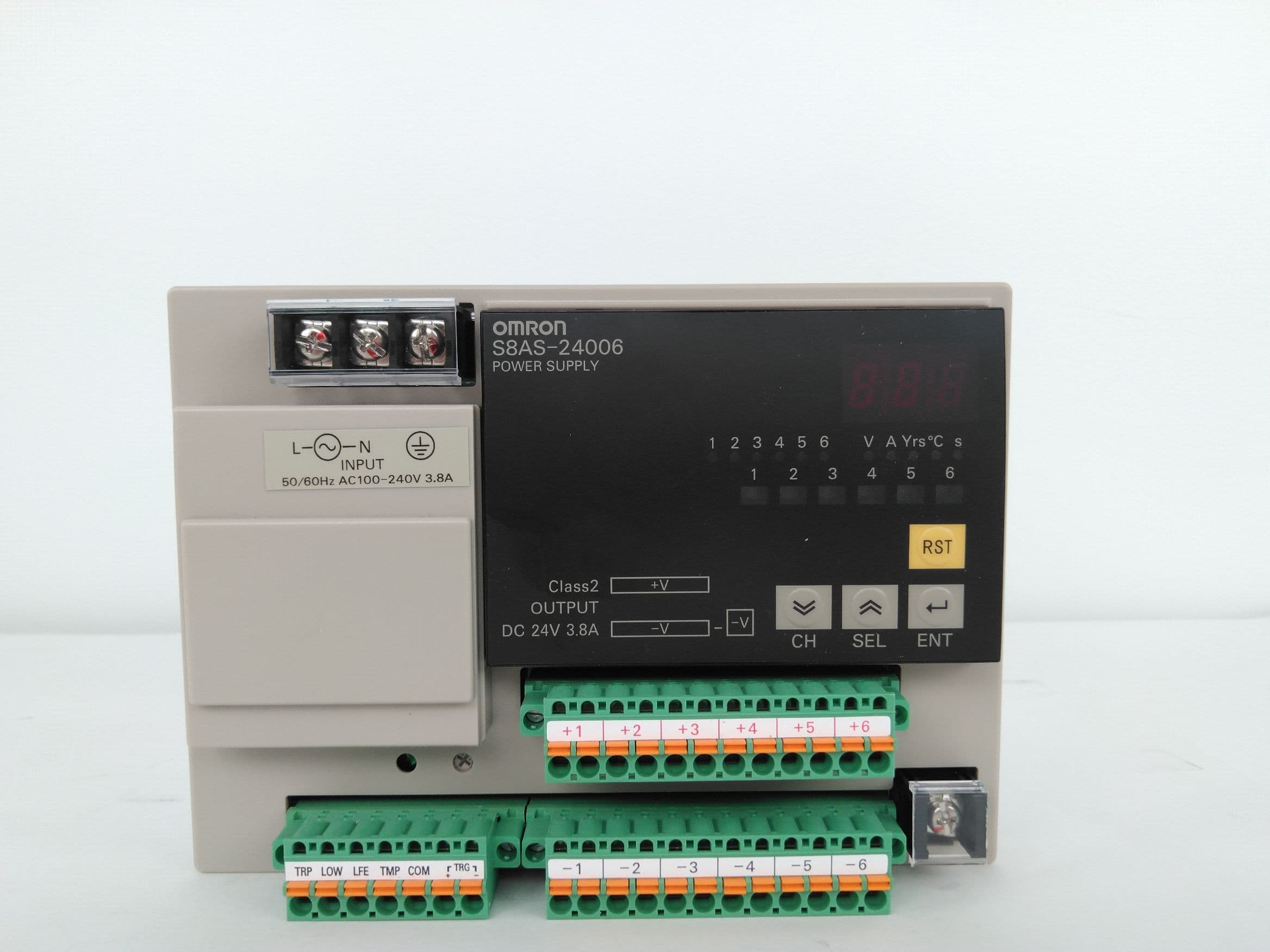 Omron S8AS-24006 Smart Power Supply, DIN Mount, 100-240VAC, 24VDC, 10A