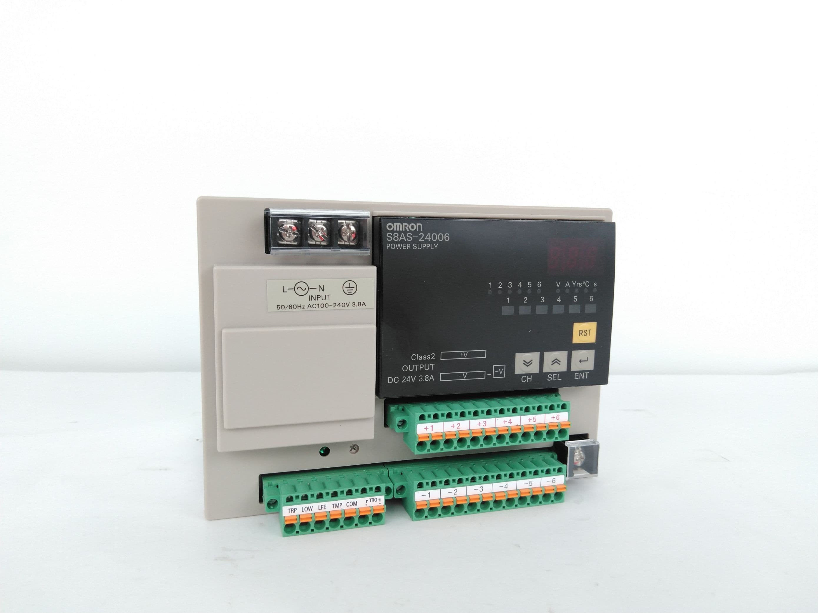 Omron S8AS-24006 Smart Power Supply, DIN Mount, 100-240VAC, 24VDC, 10A