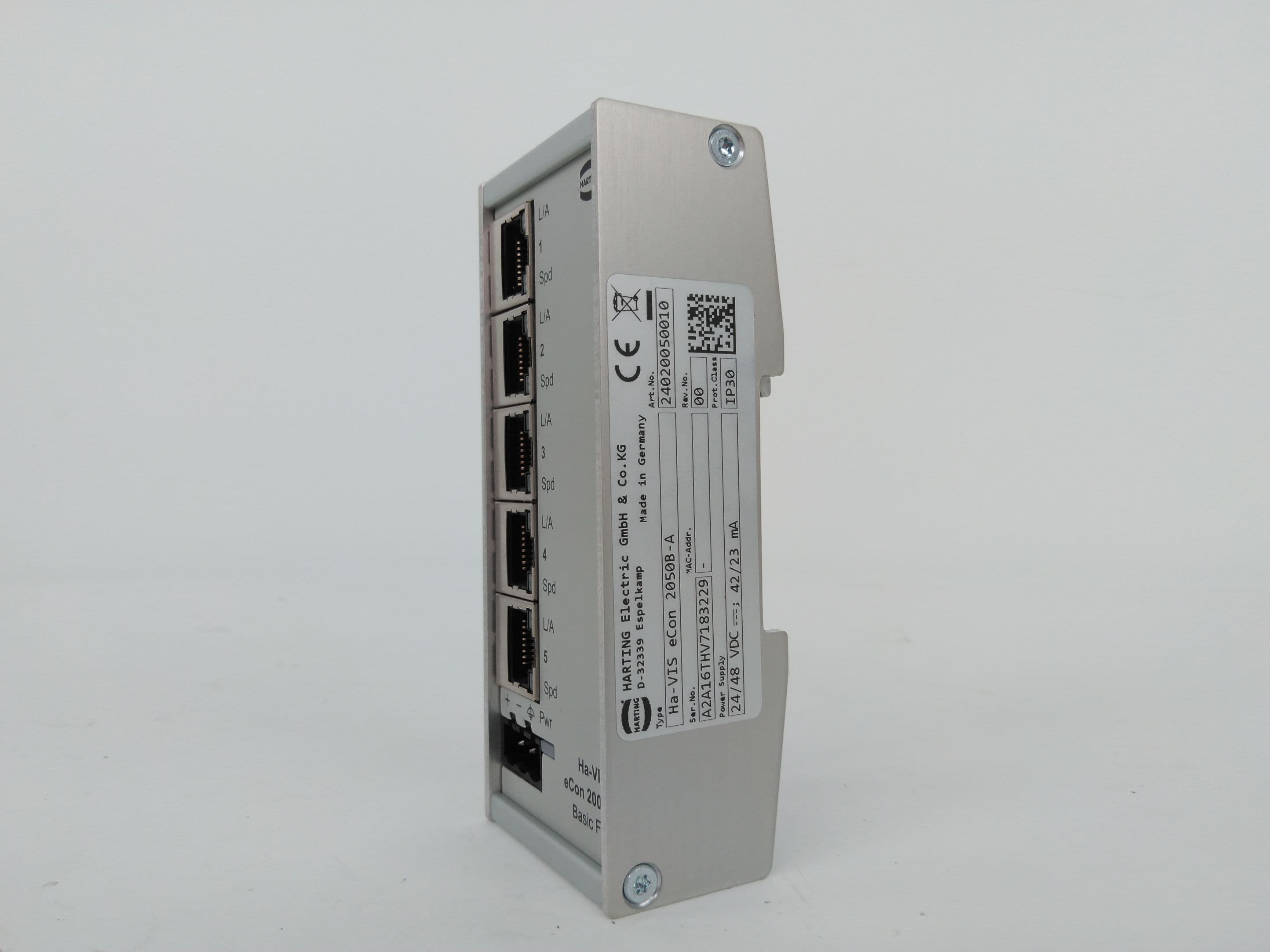 Harting Ha-VIS eCon 2050B-A Industrial Ethernet Switch, 5 RJ45 Ports, 24/48VDC